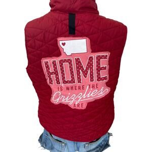 University of Montana Grizzlies Puffer Vest SMALL Football Tailgate UM Unique